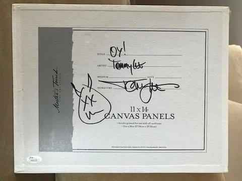 TOMMY LEE SIGNED 11x14 ORIGINAL DRAWING ON AN ART CANVAS     MOTLEY CRUE     JSA Cover