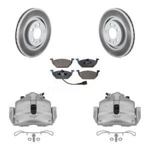 Front Brake Caliper Coat Rotor Ceramic Pad Kit For 06 Volkswagen Jetta 2.5L/1.9L - Picture 1 of 7