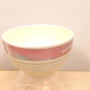 Treasure Craft Mirage Stoneware Salad Cereal Bowl,20 fl Oz Pink Green Ivory USA - Picture 1 of 8