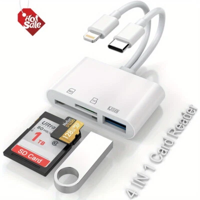 Lector de tarjetas de memoria/TF/SD 4 en 1 adaptador USB3.0 OTG para iPhone/iPad/Android Foto 1 de 4