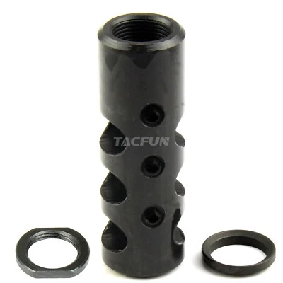 TACFUN Full Size Competion Muzzle Brake 5/8x24 TPI for .308 / 308 w/ Washer + Jam Nut