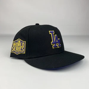 Hat Club Exclusive Cool Fashion LA Dodgers 60 Anniversary Lakers Colors 7 5/8 - Picture 1 of 17