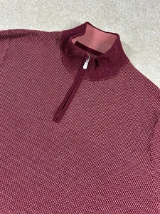 Tommy Bahama Pullover Sweater Men’s 2XL Red 1/4 Zip Island Zone XXLarge EUC - Picture 1 of 11