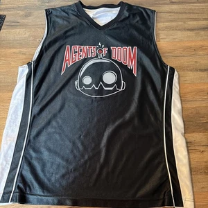 Men’s Basketball Jersey 2XL Agents Of Doom Robot Rerversible Black White AI Fun - Picture 1 of 7