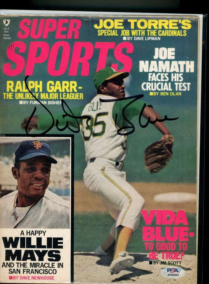 Autógrafo de revista Super Sports 1971 firmada por ADN Vida Blue PSA Foto 1 de 1