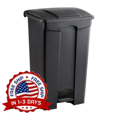 Bote De Basura Con Pedal De Plástico, Rectangular, De 23 Galones, Negro NUEVO EE. UU. Foto 1 de 4