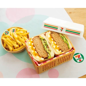 7-Eleven-Stil Mittagessen 3-teiliges Set: Mini Store Bento Box + Stoffverpackung & Logo Picks - Bild 1 von 11