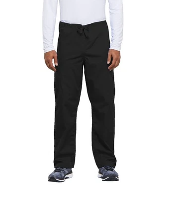 Scrubs Cherokee Workwear Men's Drawstring Pant 4100 BLKW Black Free Shipping - Image 1 of 4
