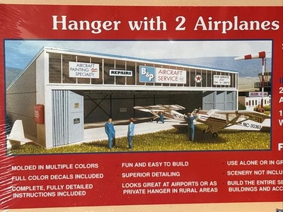 IHC HO Model Kit Hanger With 2 Airplanes No. 2081 NIB - Image 1 of 3