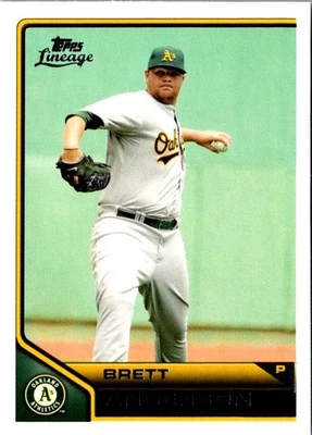 2011 Topps Lineage Brett Anderson #18 Oakland Athletics Baseball Card - Image 1 of 2