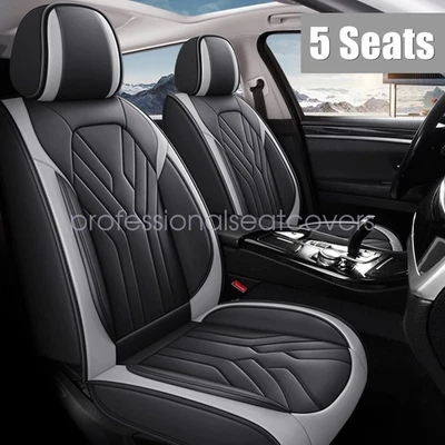 Cubierta de asiento de auto de cuero PU para Subaru Impreza 2007-2021 5 asientos completamente negra + gris Foto 1 de 4