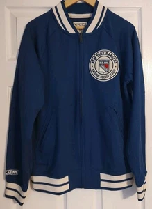 Herren CCM New York Rangers Varsity Jacke blau NHL Reißverschluss 2016 Retro-Stil Small - Bild 1 von 5