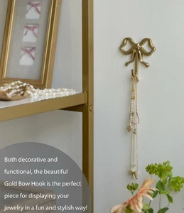 Gold Bow Wall Hooks Brass Coat Hooks Kitchen Hook Towel Hook Clothes Hook Key... - Picture 1 of 4