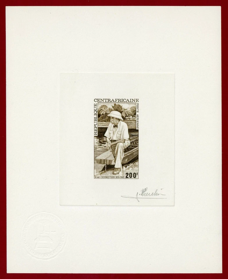 Central Africa 1975 #C130, Artist Signed Die Proof, Dr Albert Schweitzer  - Image 1 of 1
