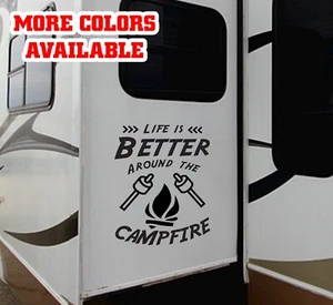 RV slide graphics decals vinyl large sticker Life is Better around the campfire - Picture 1 of 3