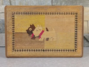 Vintage 1950's Wooden Japanese Puzzle Box Mt. Fuji Scotty Dogs Beautiful - Picture 1 of 8