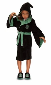 Harry Potter Slytherin House Kids Unisex Hooded Dressing Gown Robe - Picture 1 of 3