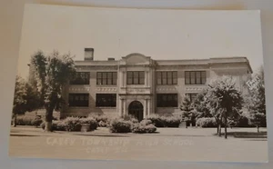 Old B&W RPPC Photo PostCard Casey Township High School Casey Ill Marked Jones - Picture 1 of 5