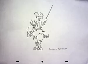 Celda modelo dibujada a mano de producción de animación Albert el quinto mosquetero 1992 - Imagen 1 de 2