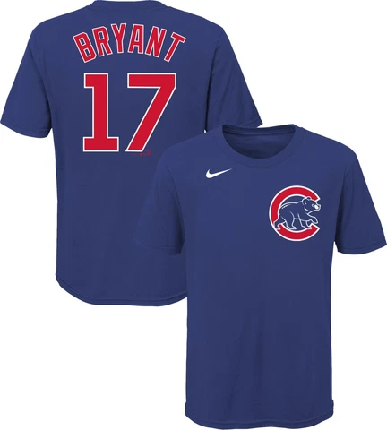 Nike Youth Tee Chicago Cubs Kris Bryant #17 Blue Size Small-4 Cover