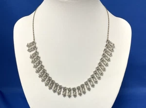 Vintage Marcasite Articulated Bib Style Necklace - Picture 1 of 6