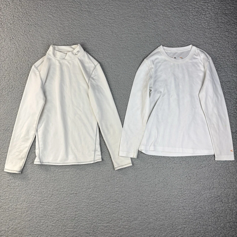 C9 Champion Youth M Shirts 8-10 Long Sleeve White Base Layer Thermal Lot 2 *READ - Image 1 of 4