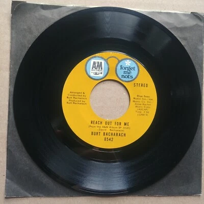 BURT BACHARACH Reach Out For Me 45 7" POP VOCAL Record Vinyl A&M Records - Image 1 of 2