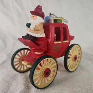 Hallmark Ornament 1988 Kringle Koach Here Comes Santa Series Xmas Stagecoach - Picture 1 of 7