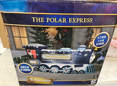 Gemmy 9ft Long Polar Express Train Christmas Inflatable - Image 1 of 3