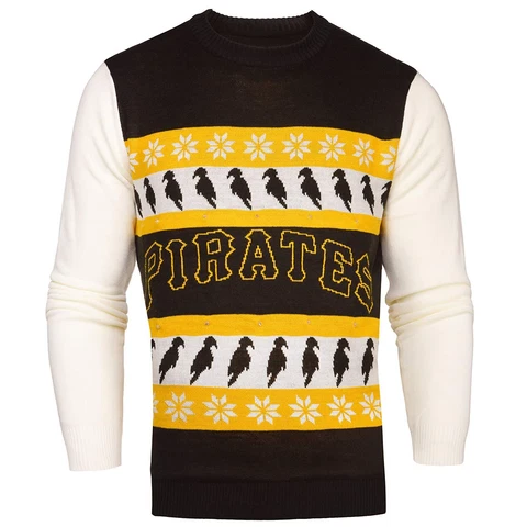 MLB Pittsburgh Pirates Light 'em Up Men's Christmas Ugly Sweater Medium or Large Cover