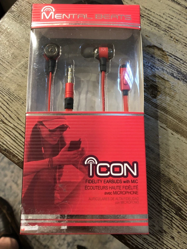 Auriculares de alta calidad Mental Beats ICON con cable y micrófono sin enredos de 4 pies Foto 1 de 1