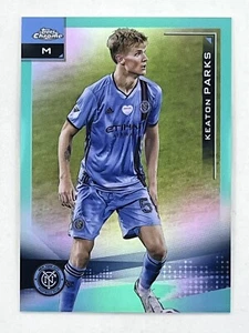 Keaton Parks 2021 Topps Chrome MLS Aqua Refractor /299 #127 New York City FC - Picture 1 of 2