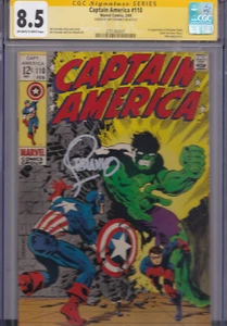 CAPTAIN AMERICA #110 CGC 8.5 SS SIGNED STERANKO 1ST APPEARANCE MADAME HYDRA 1969 - Picture 1 of 3