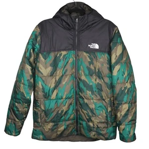 The North Face Boys Reversible Hooded Jacket Camo Size XL (18/20) Puffer Coat - Picture 1 of 11