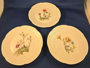 Perry Haute Porcellana Francese Creazione Lourioux Piatto Fiori 5 3/4" Set di 3 - Foto 1 di 10