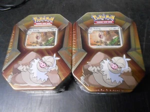 NEW Lot of (2) Pokemon TCG Triple Whammy Slaking Collector's Tins (6 Packs) - Picture 1 of 2