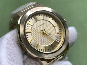 Armani Exchange AX1901 S/S Yellow Gold Dial Quartz Analog 5 Atm Men's Wristwatch - Picture 1 of 15