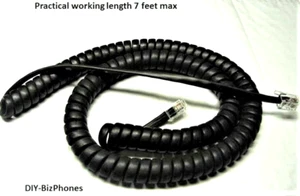 Lot of 10 Yealink Phone Handset Cord SIP T3 T4 T5 Series IP VoIP Coil Black 12Ft - Picture 1 of 4