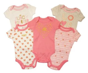 Juego de 5 body Juicy Couture para niñas corazones de oro rosa talla 0/3M 3/6M 6/9M - Imagen 1 de 1