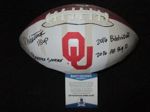 DEDE WESTBROOK SIGNED STATS GAMEMASTERS FOOTBALL OU OKLAHOMA SOONERS BECKETT COA - Picture 1 of 6