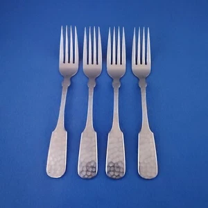 Lifetime Cutlery LCU49 ~ (4) Dinner Forks 7 3/8" ~Satin Stainless Hammered Japan - Picture 1 of 9