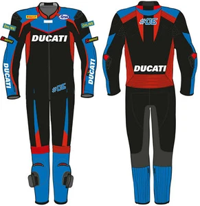 DUCATI Customized Leather Suit Motorbike/Motorcycle Leather Jacket Pant-S-M-L-XL - Picture 1 of 3