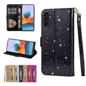 Funda de móvil Bling Glitter Wallet para Samsung Galaxy A35 A55 A72 A53 A51 5G A15 A3 - Imagen 1 de 19