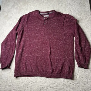 Men’s Carbon 2 Cobalt XL Long Sleeve Knit Heavy Cotton Henley Sweater - Picture 1 of 6