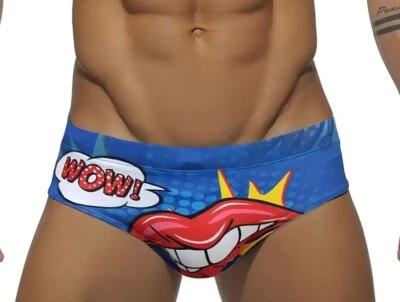 Nuevo Calzoncillo de Natación Estilo Bikini Labios Fresa Sexy para Hombres con Bolsa Contorneada - Gay Foto 1 de 4