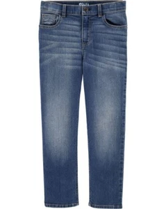 Oshkosh Kid Medium Blue Wash Straight-Leg Jeans Adjustable Waist size 12R - Picture 1 of 4