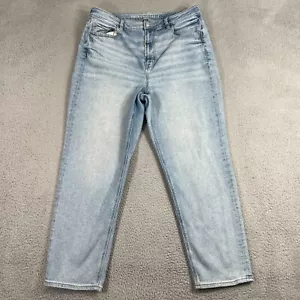 Jeans American Eagle donna 16 blu lavaggio chiaro mamma jeans dritto elasticizzato - Foto 1 di 12