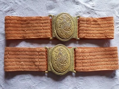 1 CEINTURE   BOUCLE  CUIVRE SUR RUBAN ELASTIQUE EXTENSIBLE - Photo 1/4