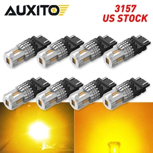 8pcs AUXITO 3157 3156 LED Turn Signal Parking DRL Light Bulb Lot Super Amber EAC - Bild 1 von 12