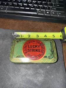 Antique Lucky Strike Cut Plug R. A. Patterson Tobacco Co. Richmond, VA Empty Tin - Picture 1 of 9